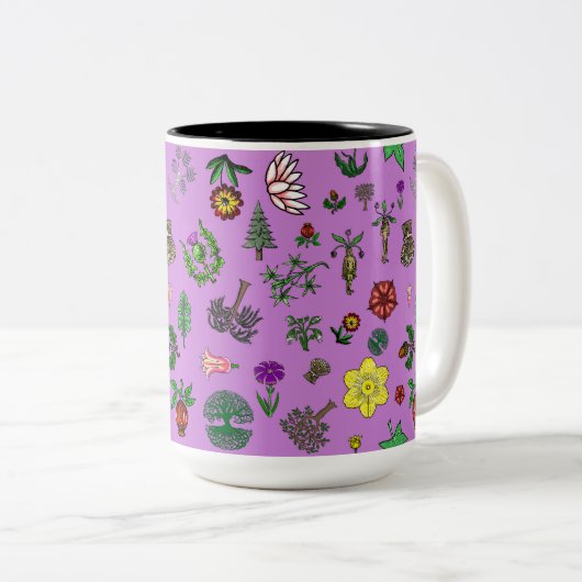 Mittelalterliche Pflanze Zweifarbige Tasse (VorderseiteRechts)