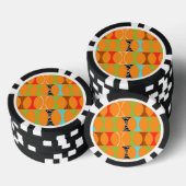 Mittelalterliche Poker-Chips mit modernem Orangenm Pokerchips (Stapel)