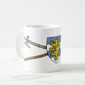 Mittelalterliche Poleaxe und Schild Kaffeetasse (Vorderseite Links)