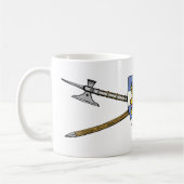Mittelalterliche Poleaxe und Schild Kaffeetasse (Links)