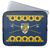 Mittelalterliche Poleaxe und Schild Laptopschutzhülle (Vorderseite)