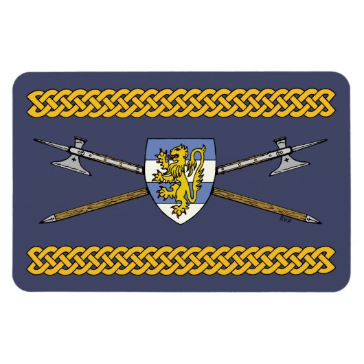 Mittelalterliche Poleaxe und Schild Magnet (Horizontal)