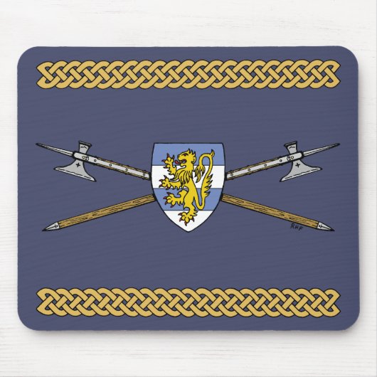 Mittelalterliche Poleaxe und Schild Mousepad (Vorne)