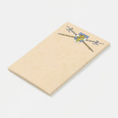 Mittelalterliche Poleaxe und Schild Post-it Klebezettel (angewinkelt)