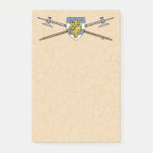 Mittelalterliche Poleaxe und Schild Post-it Klebezettel (Vorderseite)