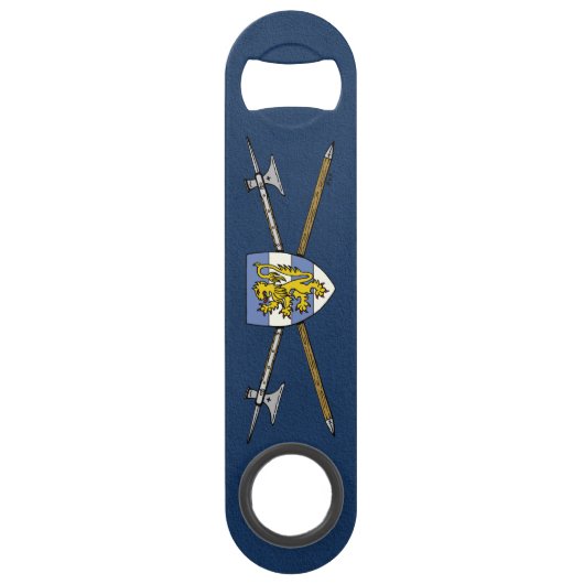 Mittelalterliche Poleaxe und Schild Speed Flaschenöffner (Rückseite)