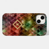 Mittelalterliche Regenbogen-Drachenskala mit Singl Case-Mate iPhone Hülle (Rückseite (Horizontal))