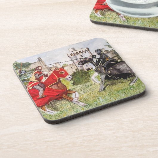 Mittelalterliche Reise vor dem Schloss Getränkeuntersetzer (Linke Seite)