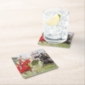 Mittelalterliche Reise vor dem Schloss Rechteckiger Pappuntersetzer (Vor Ort)