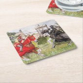 Mittelalterliche Reise vor dem Schloss Rechteckiger Pappuntersetzer (angewinkelt)