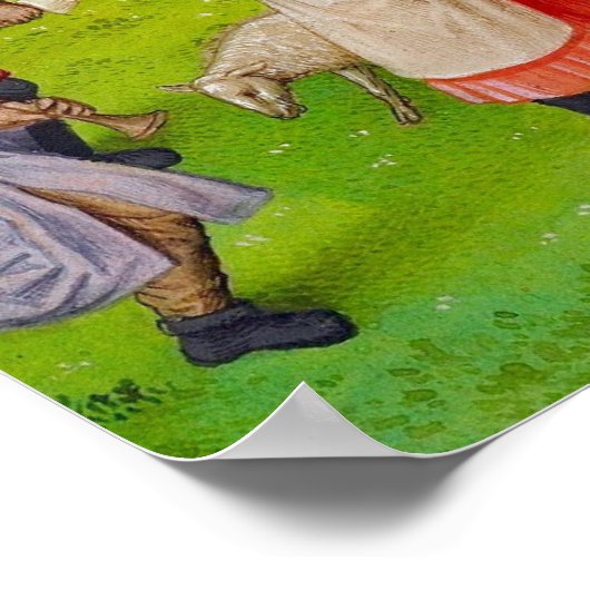 Mittelalterliche religiöse Christliche Weihnachtsk Poster (Ecke)