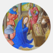 Mittelalterliche religiöse Christliche Weihnachtsk Runder Aufkleber (Vorderseite)