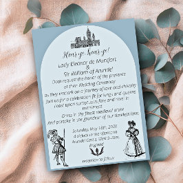 Mittelalterliche Renaissance Dusty Blue Arch Weddi Einladung