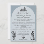 Mittelalterliche Renaissance Dusty Blue Arch Weddi Einladung (Vorderseite)