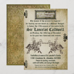 Mittelalterliche Renaissance-Geburtstags-Hochzeits Einladung