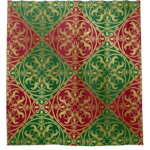 Mittelalterliche Renaissance Herald Lion Leopard M Duschvorhang