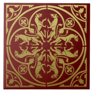 Mittelalterliche Renaissance Herald Lion Leopard M Fliese