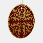 Mittelalterliche Renaissance Herald Lion Leopard M Keramik Ornament (Rechts)