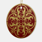 Mittelalterliche Renaissance Herald Lion Leopard M Keramik Ornament (Links)