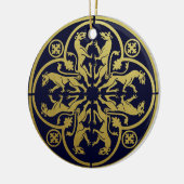 Mittelalterliche Renaissance Herald Lion Leopard M Keramik Ornament (Links)