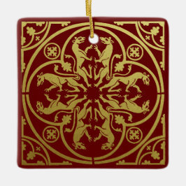 Mittelalterliche Renaissance Herald Lion Leopard M Keramikornament