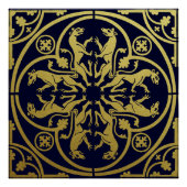 Mittelalterliche Renaissance Herald Lion Leopard M Poster (Vorderseite)