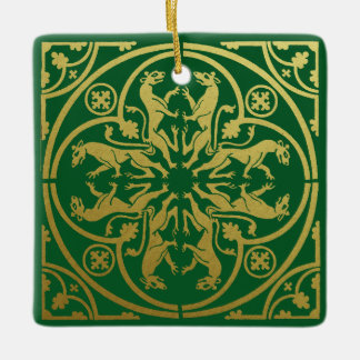 Mittelalterliche Renaissance Heraldik Löwe Leopard Keramikornament
