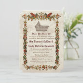 Mittelalterliche Renaissance-Kinderdusche Einladun Einladung (Stehend Vorderseite)