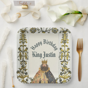 Mittelalterliche Renaissance König Geburtstag Pappteller