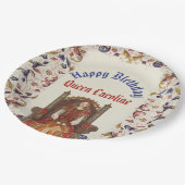 Mittelalterliche Renaissance-Königin Geburtstag Pappteller (Schrägansicht)