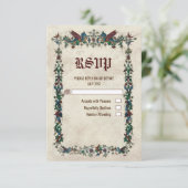 Mittelalterliche Renaissance Mittelalter Vintage R RSVP Karte (Stehend Vorderseite)