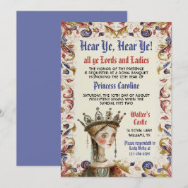Mittelalterliche Renaissance-Prinzessin zum Geburt Einladung