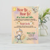 Mittelalterliche Renaissance Ritter Geburtstag Ein Einladung (Stehend Vorderseite)