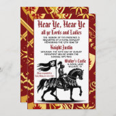 Mittelalterliche Renaissance Ritter Geburtstag Ein Einladung (Vorne/Hinten)