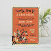 Mittelalterliche Renaissance Ritter Geburtstag Einladung (Stehend Vorderseite)