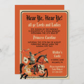 Mittelalterliche Renaissance Ritter Geburtstag Einladung (Vorne/Hinten)