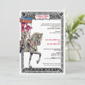 Mittelalterliche Renaissance Ritter Renfaire Babyd Einladung (Stehend Vorderseite)