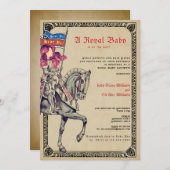 Mittelalterliche Renaissance Ritter Renfaire Babyd Einladung (Vorne/Hinten)