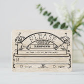 Mittelalterliche Renaissance Rustikales Holzmuster RSVP Karte (Stehend Vorderseite)