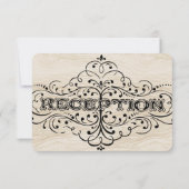 Mittelalterliche Renaissance Rustikales Holzmuster RSVP Karte (Rückseite)