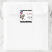 Mittelalterliche Renaissance W Knight Renfaire Bab Quadratischer Aufkleber (Tasche)