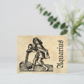 Mittelalterliche Renaissance Zodiac Symbol Aquariu Postkarte (Stehend Vorderseite)