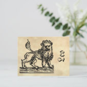 Mittelalterliche Renaissance Zodiac Symbol Leo The Postkarte (Stehend Vorderseite)