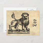 Mittelalterliche Renaissance Zodiac Symbol Leo The Postkarte (Vorne/Hinten)