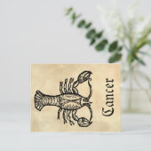 Mittelalterliche Renaissance Zodiac-Symbolkrebs Postkarte (Stehend Vorderseite)