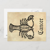 Mittelalterliche Renaissance Zodiac-Symbolkrebs Postkarte (Vorne/Hinten)