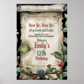 Mittelalterliche Renaissancescroll Geburtstag Poster (Vorne)