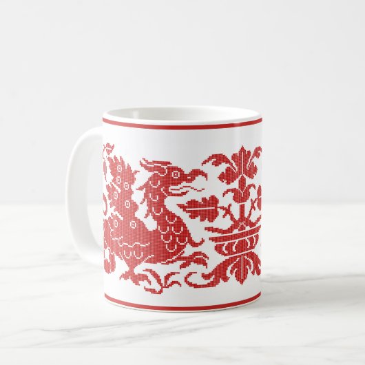 Mittelalterliche/Renaissancewyvern Kaffeepause Tas Kaffeetasse (Vorderseite Links)