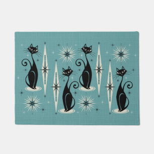 Mittelalterliche Réro Atomkatzen - Blau Fußmatte