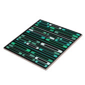 Mittelalterliche Retro flache Felsen Schwarz Türki Fliese (Seite)